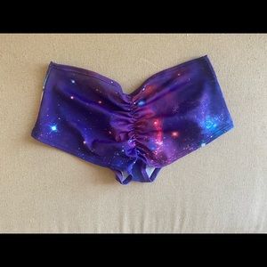 Galaxy Printed Rave Booty Shorts